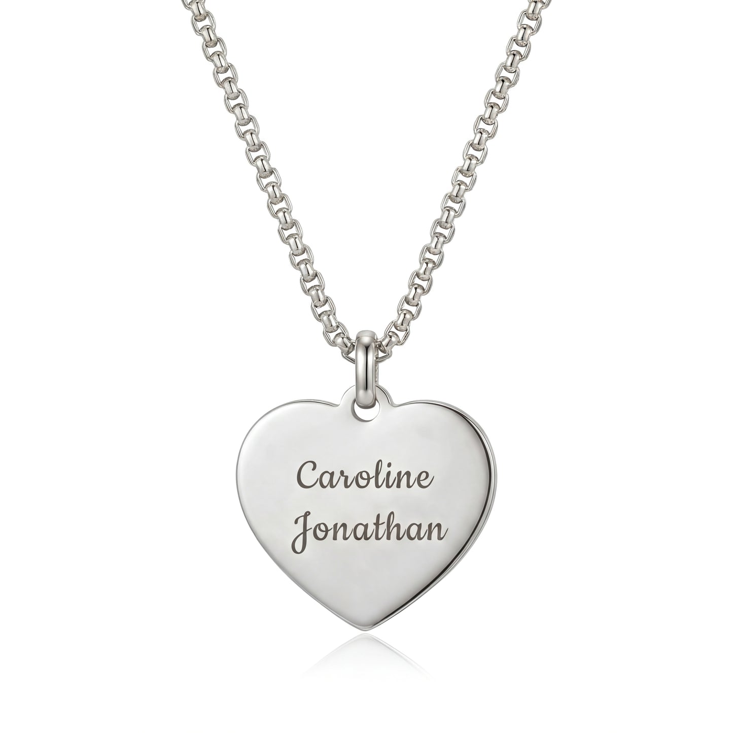 Heart necklace with Personalised engraving