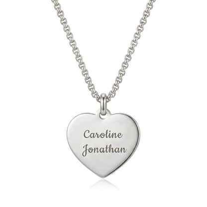 Heart necklace with Personalised engraving