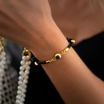 Personalised photo bracelet with your photo - leather