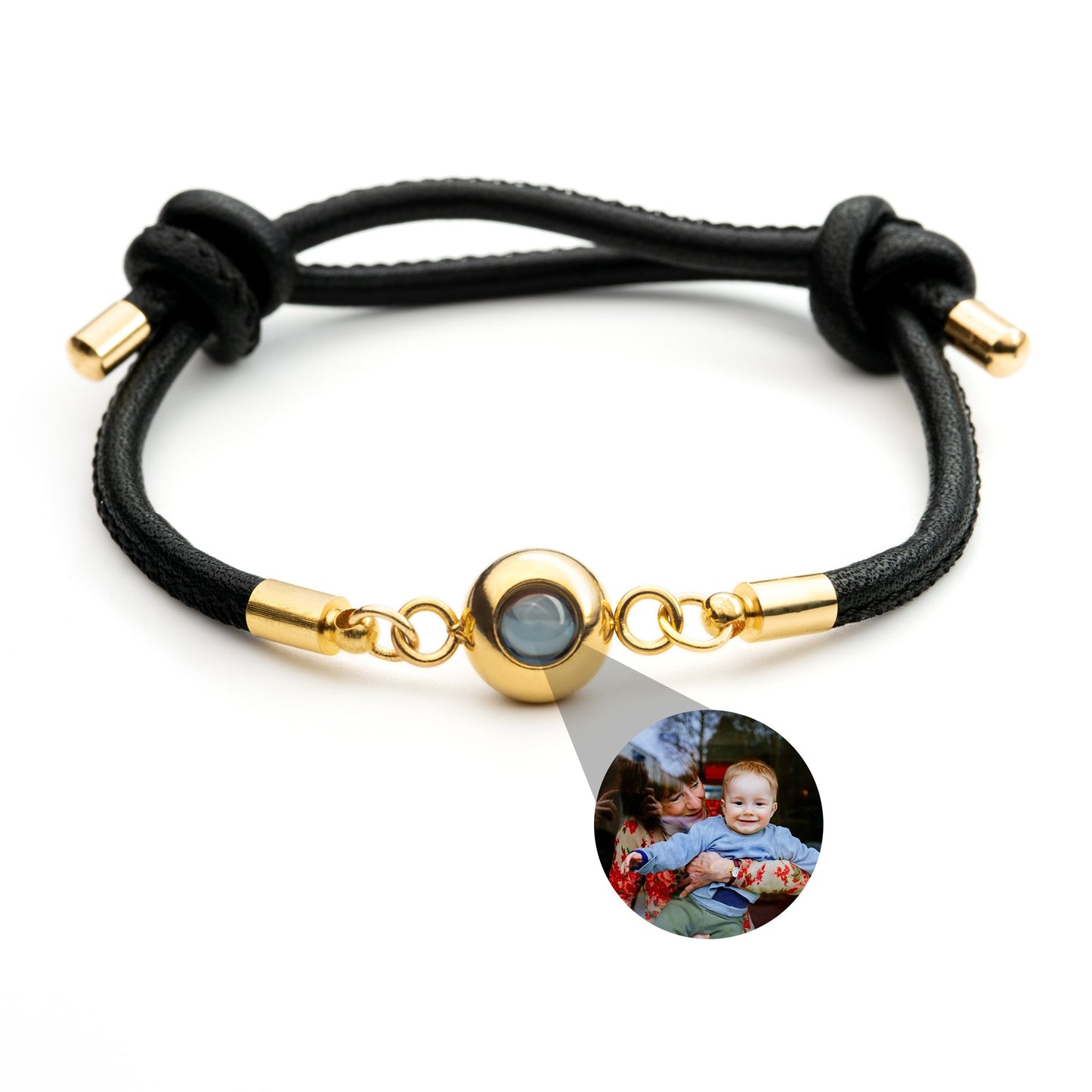Personalised photo bracelet with your photo - leather