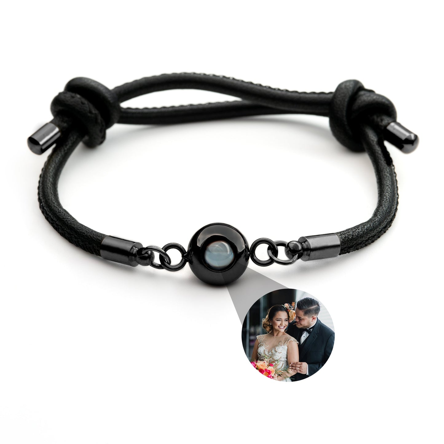 Personalised photo bracelet with your photo - leather