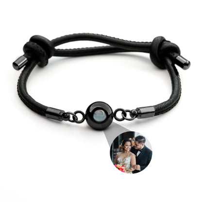Personalised photo bracelet with your photo - leather