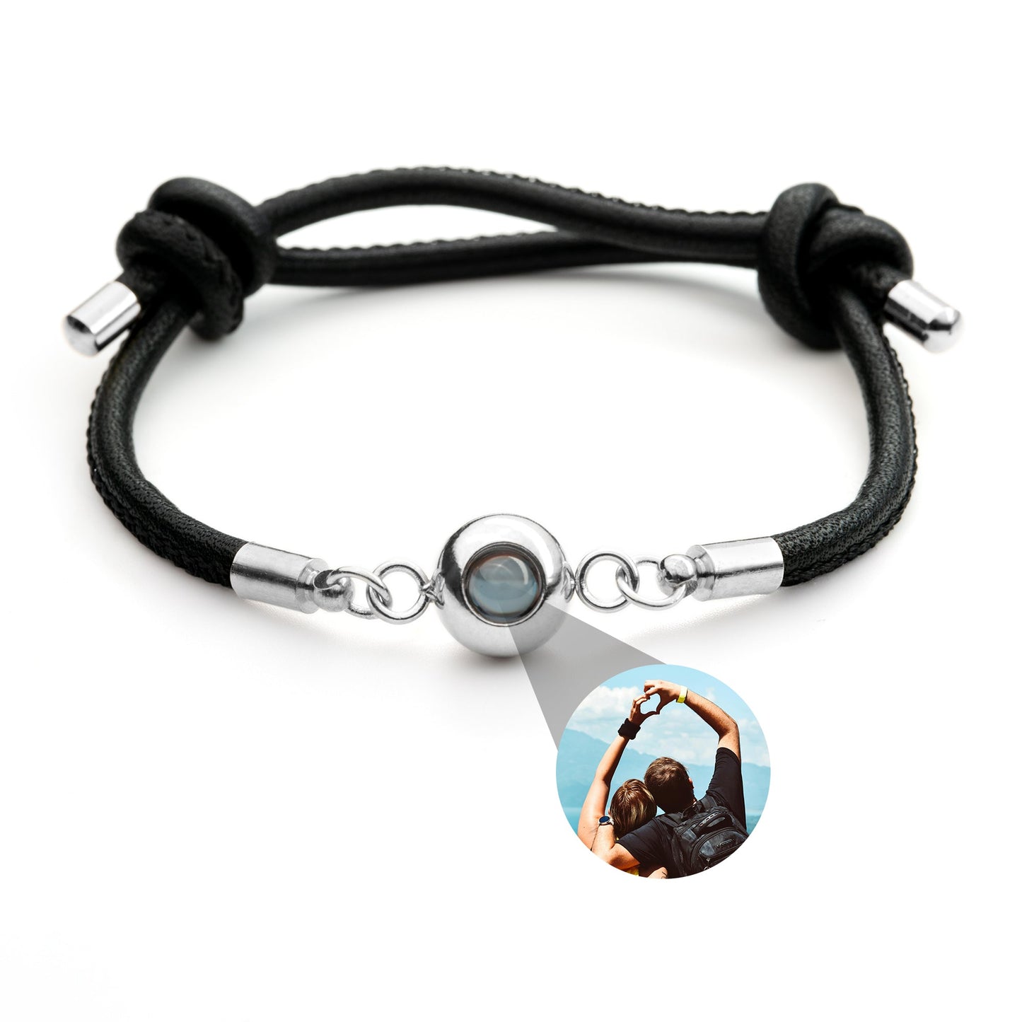 Personalised photo bracelet with your photo - leather