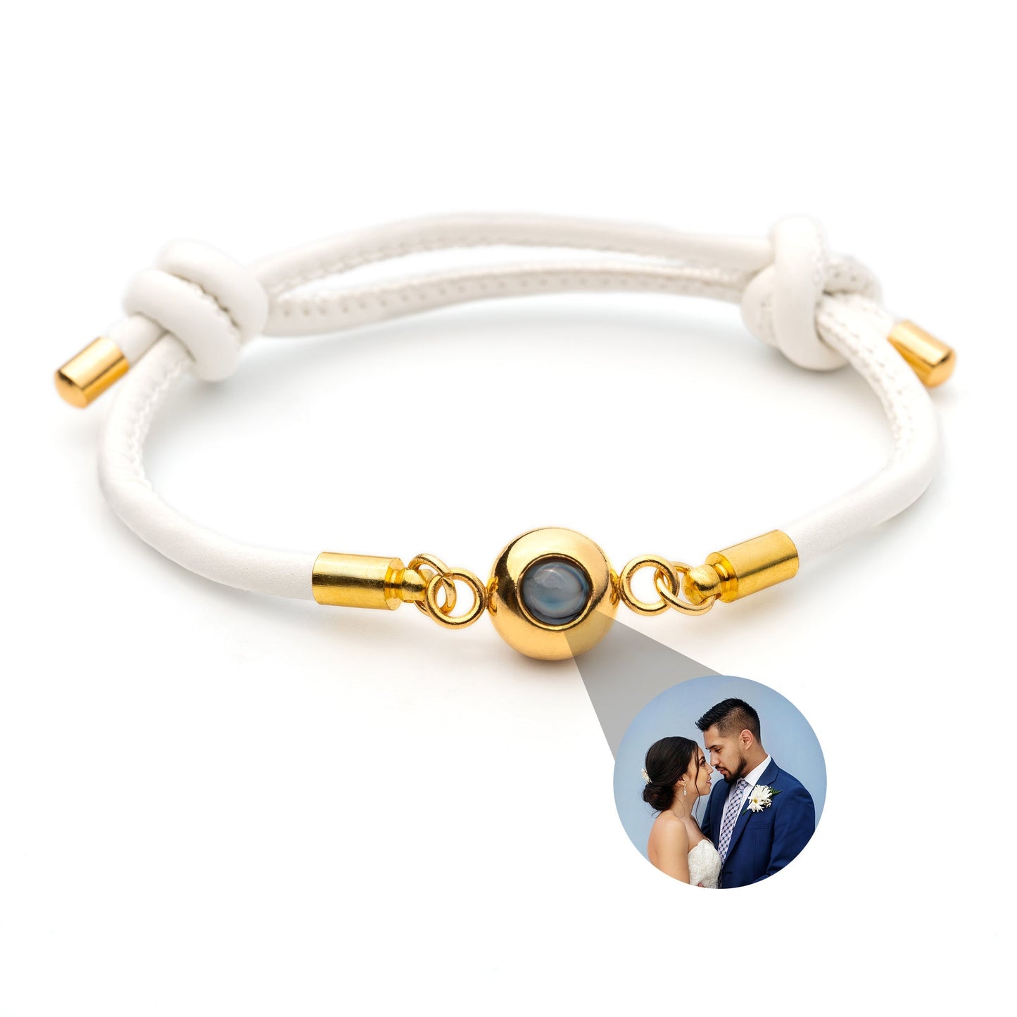 Personalised photo bracelet with your photo - leather