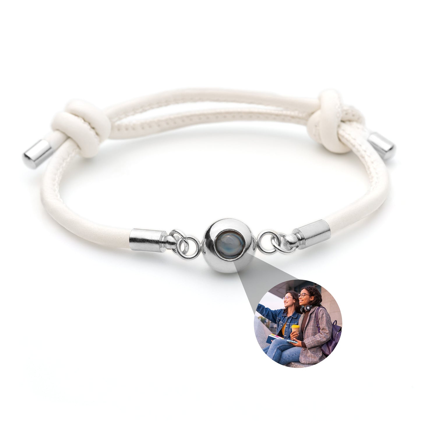 Personalised photo bracelet with your photo - leather