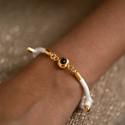 Personalised photo bracelet with your photo - leather