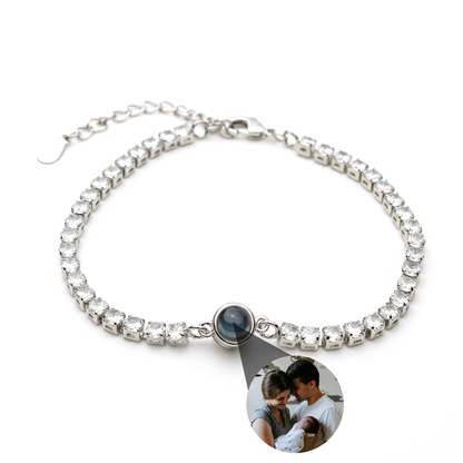 Personalised Photo Bracelet with your Photo - Tennis Zirconia