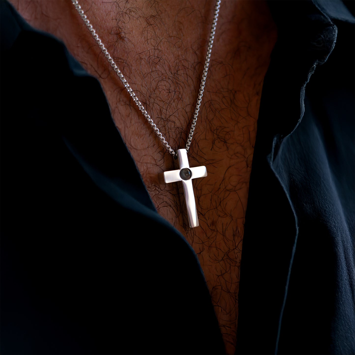 Personalised photo necklace - Cross