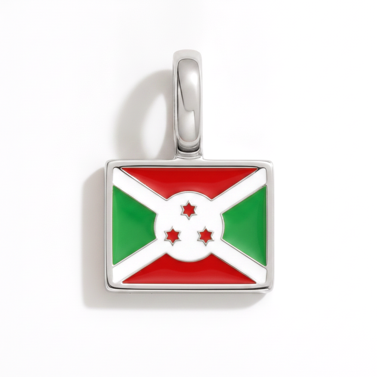Charm burundi – square silver