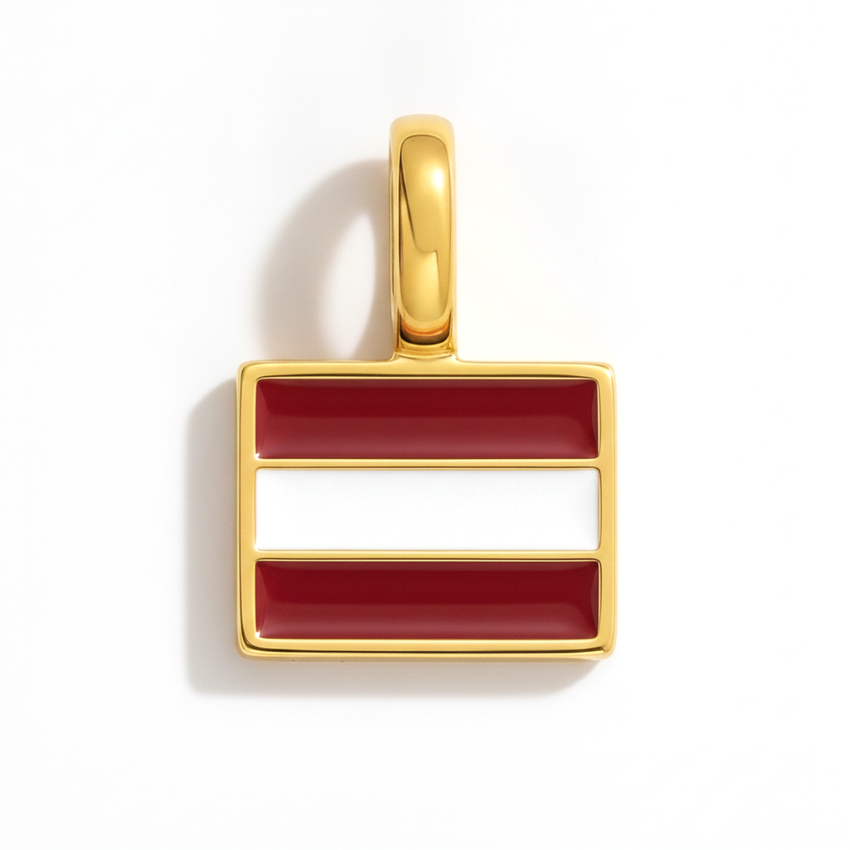 Charm latvia – square gold