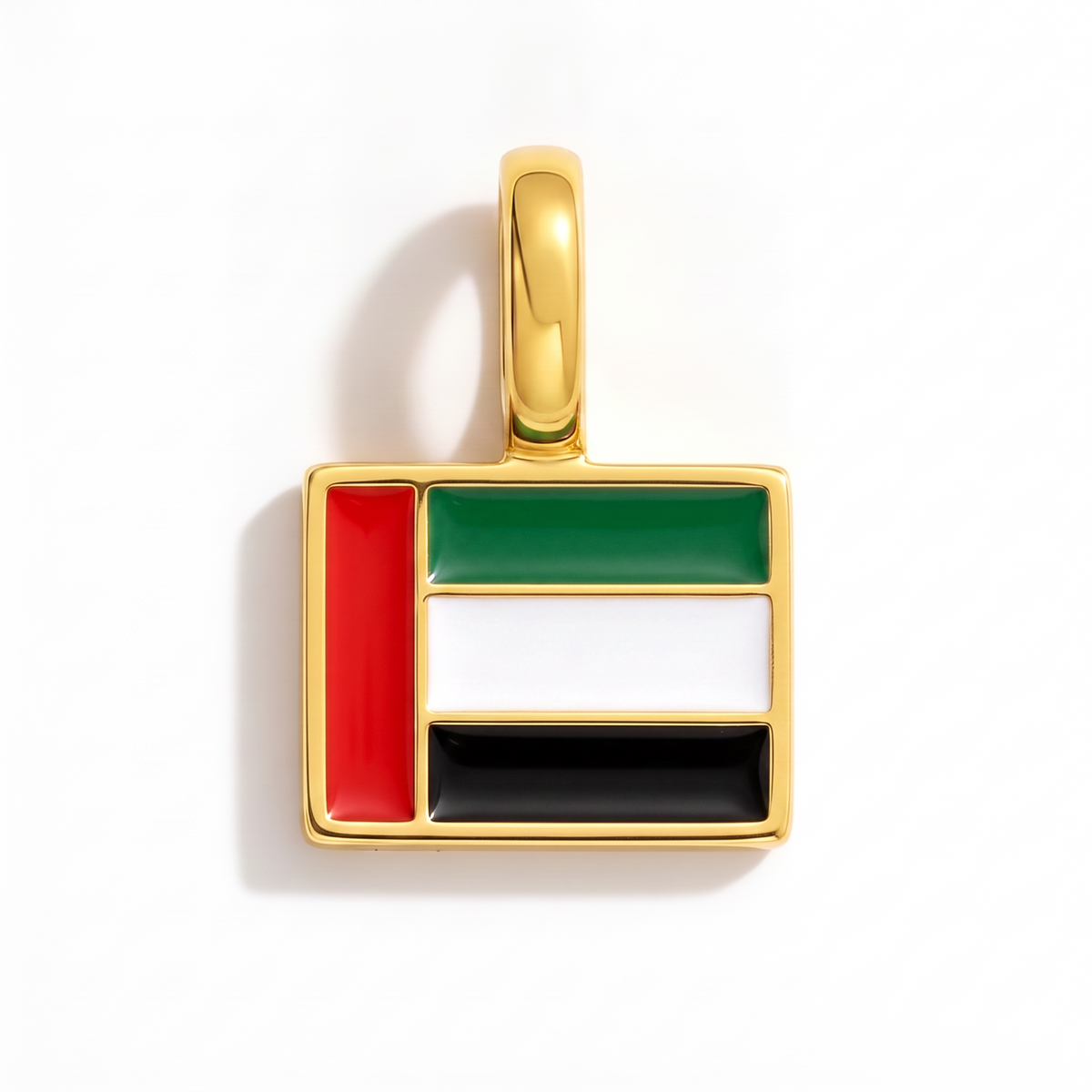 Charm flag United Arab Emirates – rectangular gold