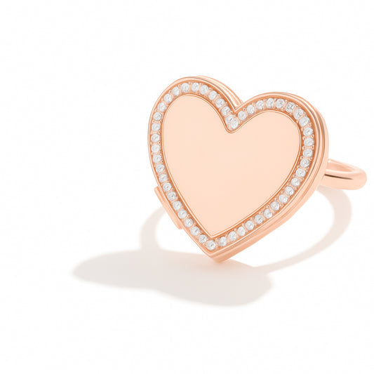 Photo Locket Ring - Heart