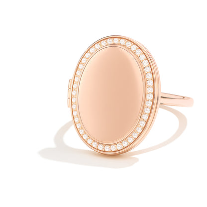 Photo Locket Ring - Oval