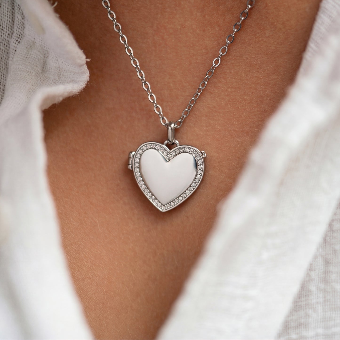 Locket Necklace with Photo - Heart