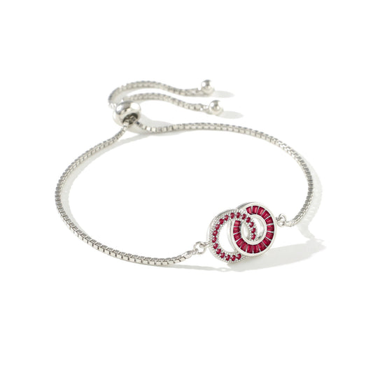 Mother & Daughter Bracelet in silver – Mum: January (Garnet), Daughter: January (Garnet)