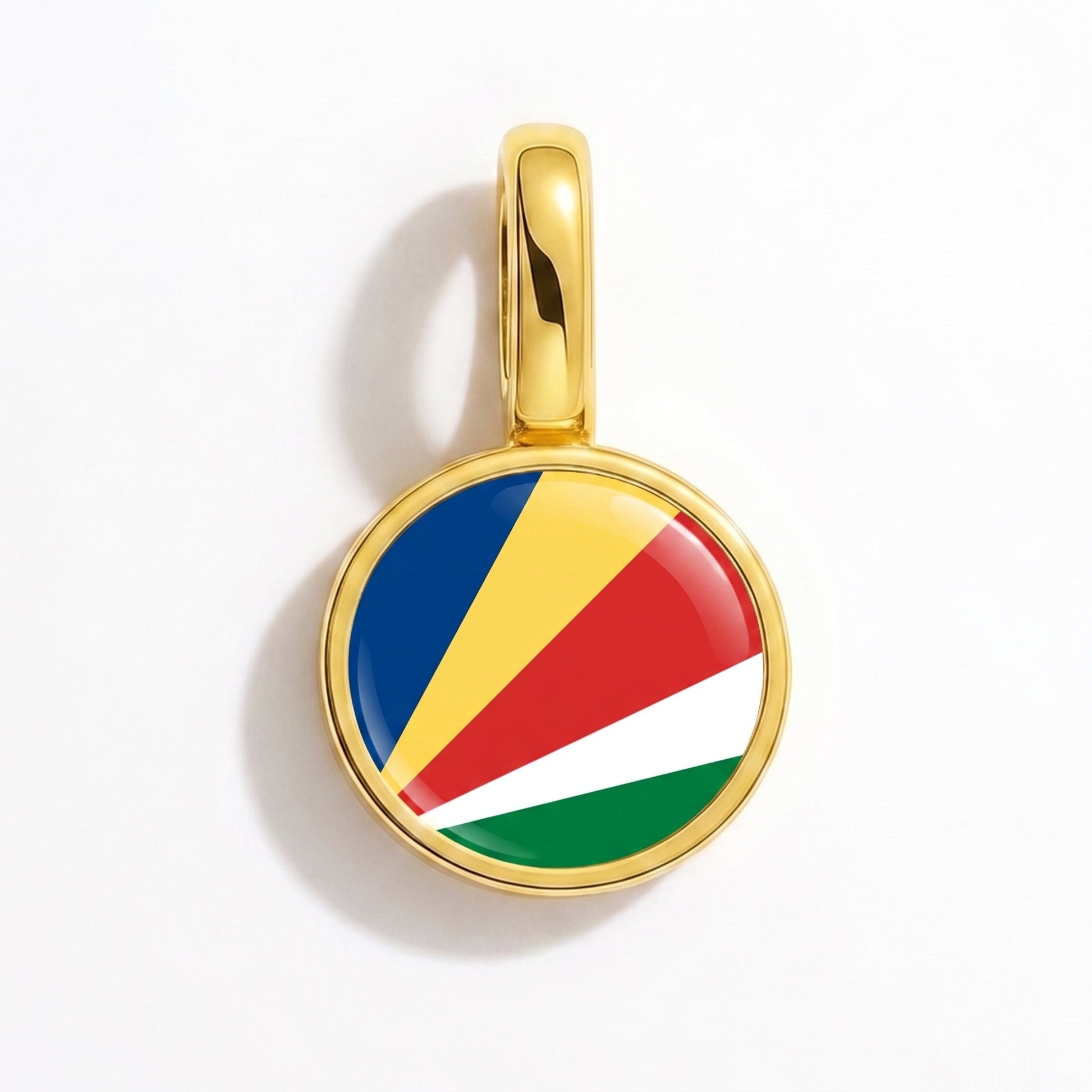 Flag charm Seychelles – rectangular gold