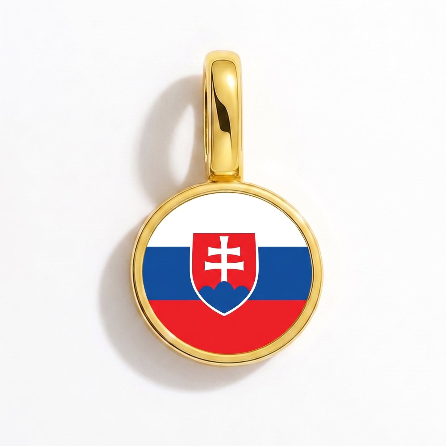 Flag charm Slovakia – rectangular gold