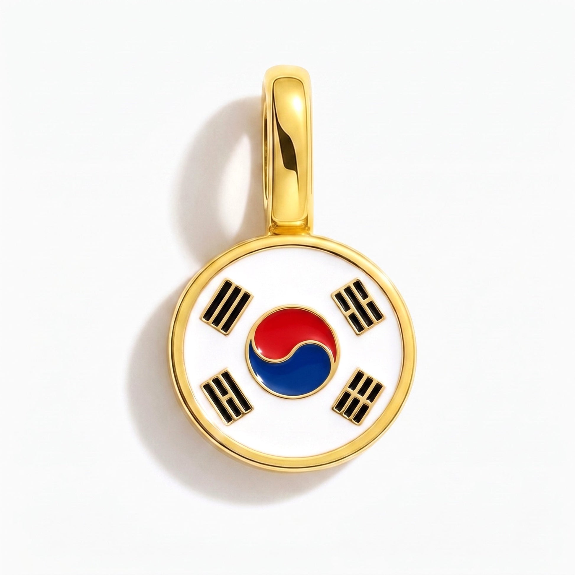Flag charm South Korea – rectangular gold