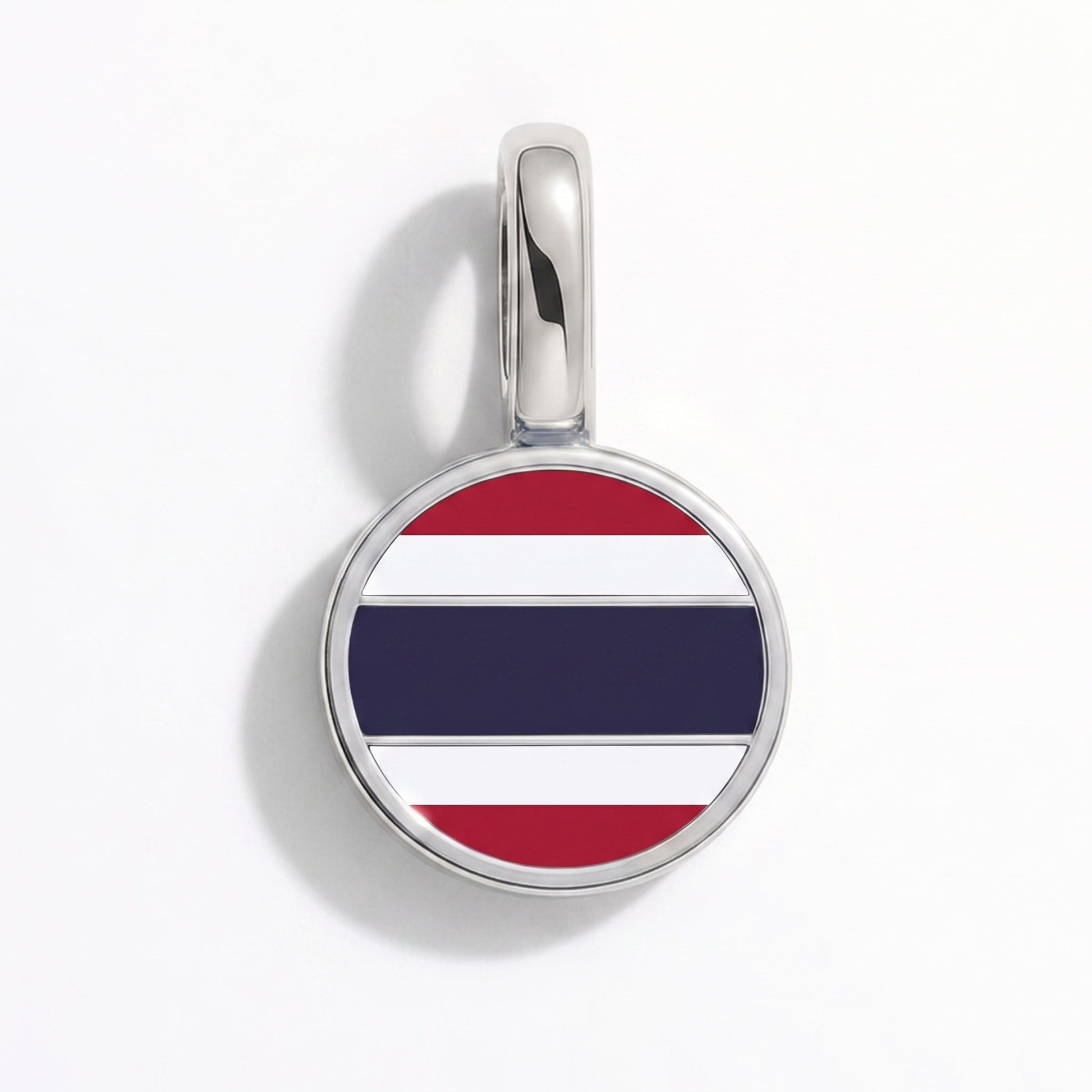 Flag charm Thailand – rectangular silver