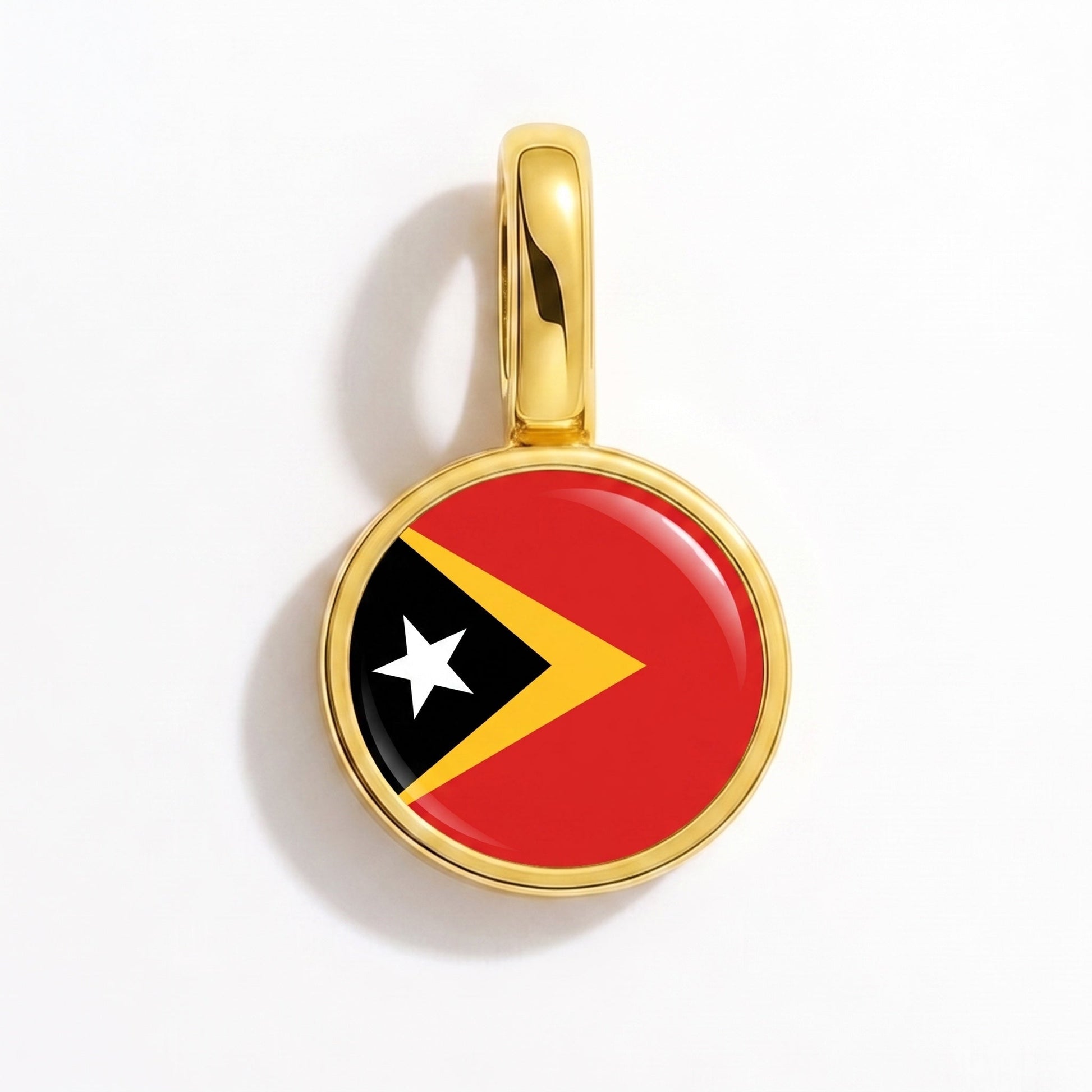 Flag charm Timor-Leste – rectangular gold