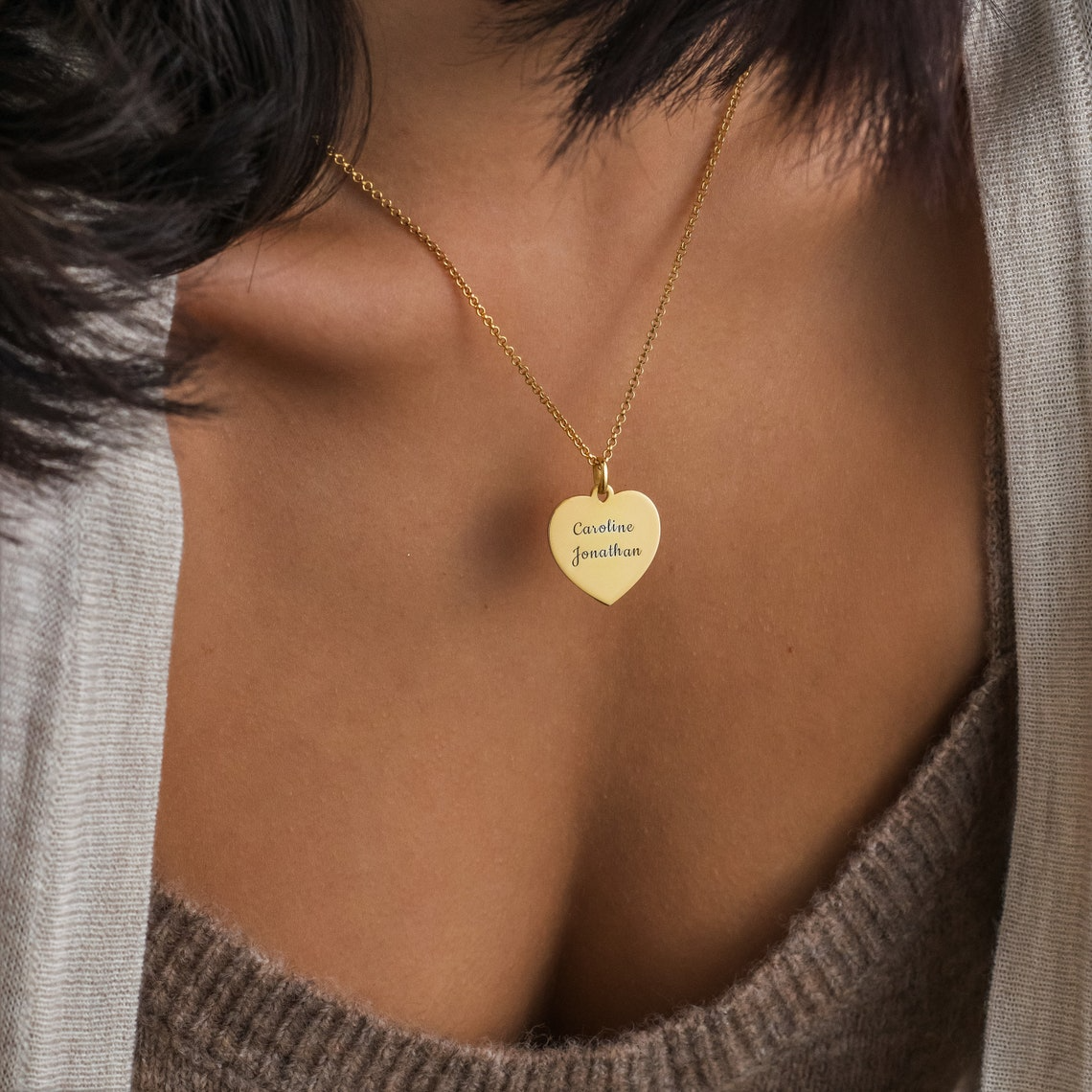 Heart necklace with Personalised engraving
